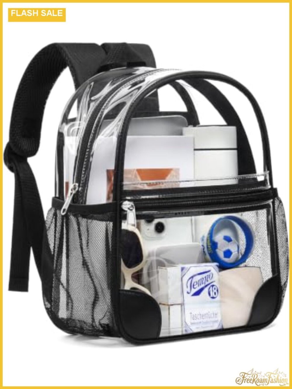 Clear Backpack Stadium Approved PVC Water Resistant Lightweight Bag Events